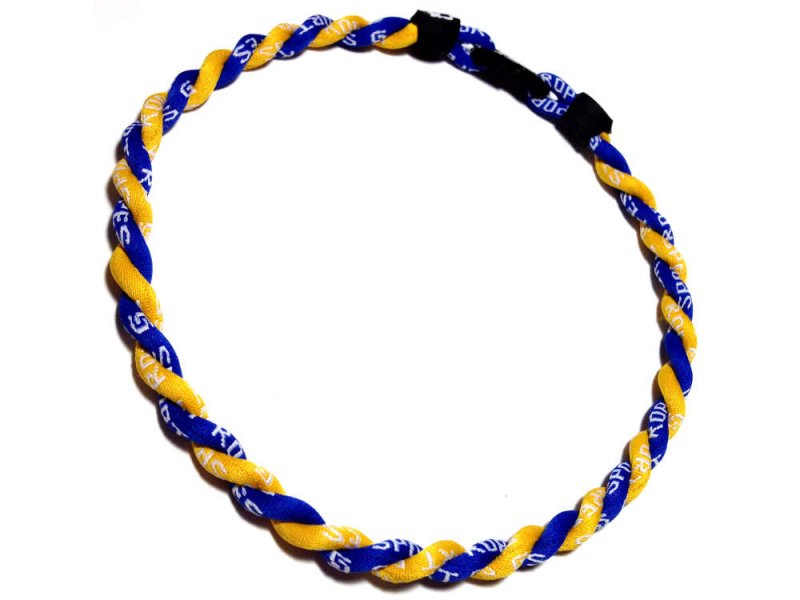 Double Titanium Necklace (Blue/Yellow) - Click Image to Close