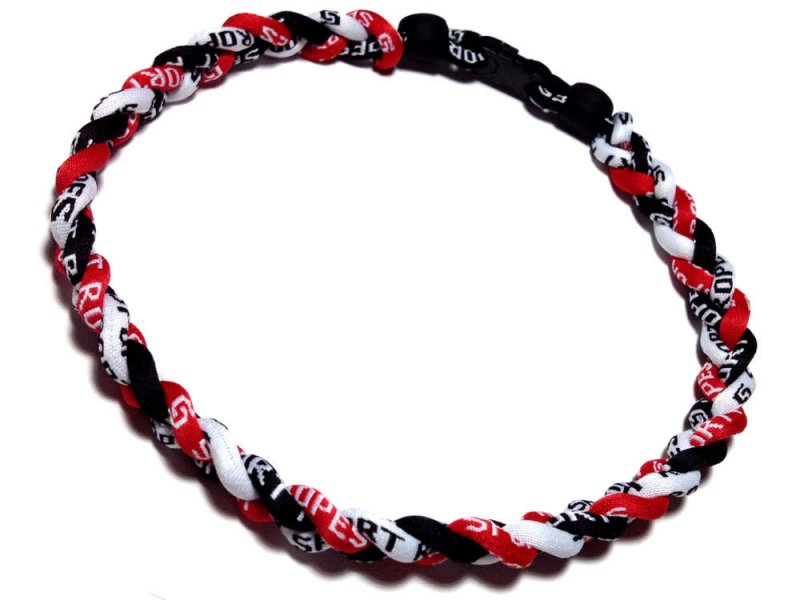 Triple Titanium Necklace (Red/Black/White) - Click Image to Close