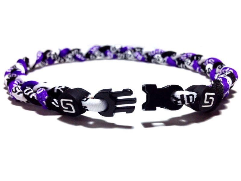 Triple Titanium Necklace (Purple/Black/White) - Click Image to Close