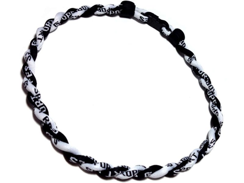 Double Titanium Necklace (Black/White) - Click Image to Close