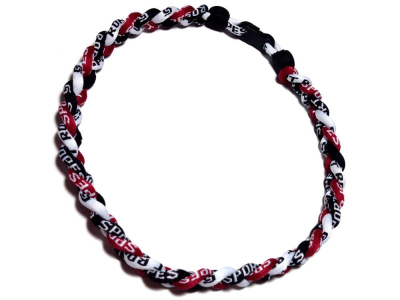 Triple Titanium Necklace (Maroon/Black/White) - Click Image to Close