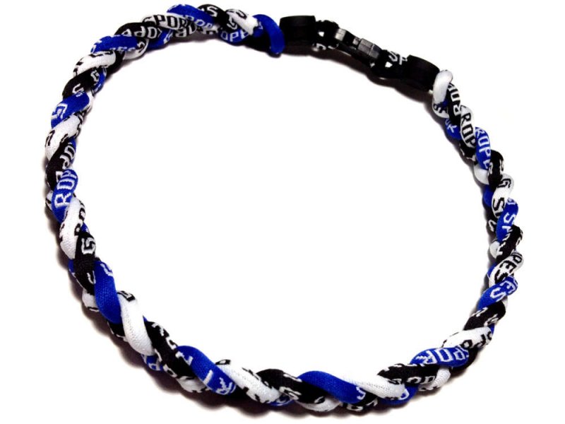 Triple Titanium Necklace (Blue/Black/White) - Click Image to Close