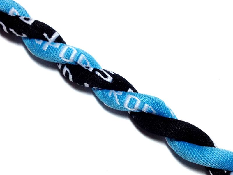 Double Titanium Necklace (Light Blue/Black) - Click Image to Close