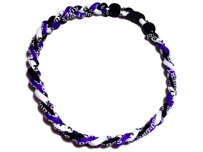 Triple Titanium Necklace (Purple/Black/White) - Click Image to Close