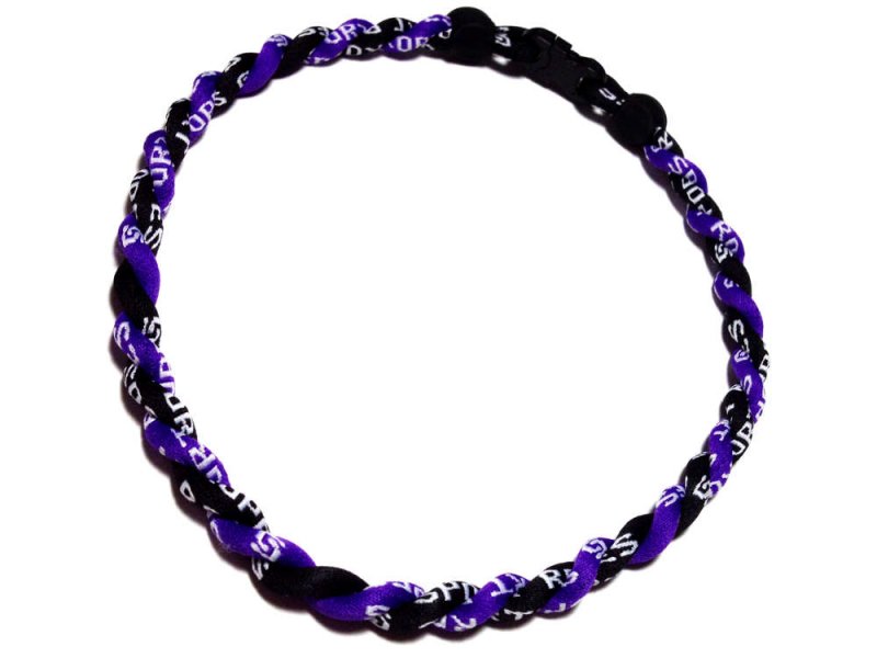 Double Titanium Necklace (Purple/Black) - Click Image to Close
