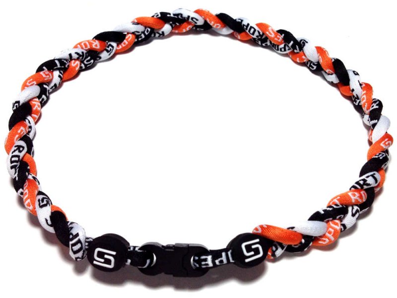 Triple Titanium Necklace (Orange/Black/White) - Click Image to Close