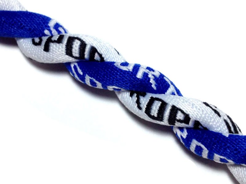 Double Titanium Necklace (Blue/White) - Click Image to Close