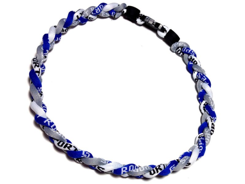 Triple Titanium Necklace (Blue/Gray/White) - Click Image to Close