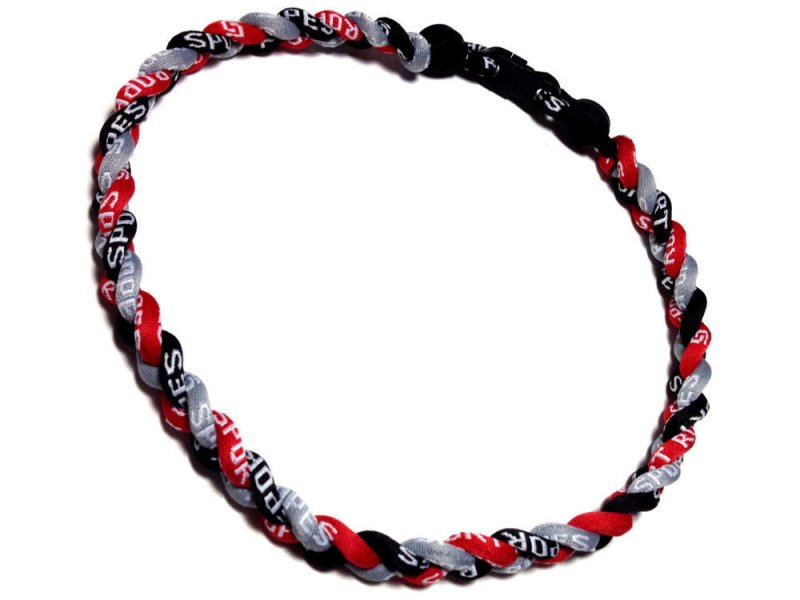 Triple Titanium Necklace (Red/Gray/Black) - Click Image to Close
