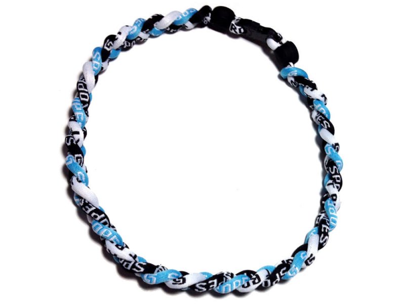 Triple Titanium Necklace (Light Blue/Black/White) - Click Image to Close