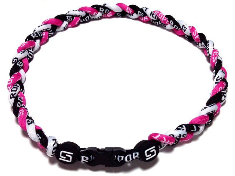 Triple Titanium Necklace (Pink/Black/White) - Click Image to Close