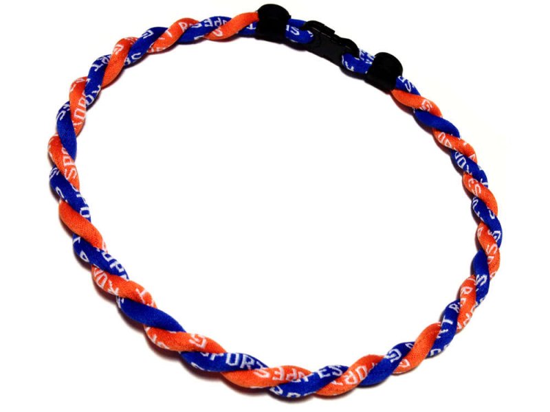 Double Titanium Necklace (Blue/Orange) - Click Image to Close