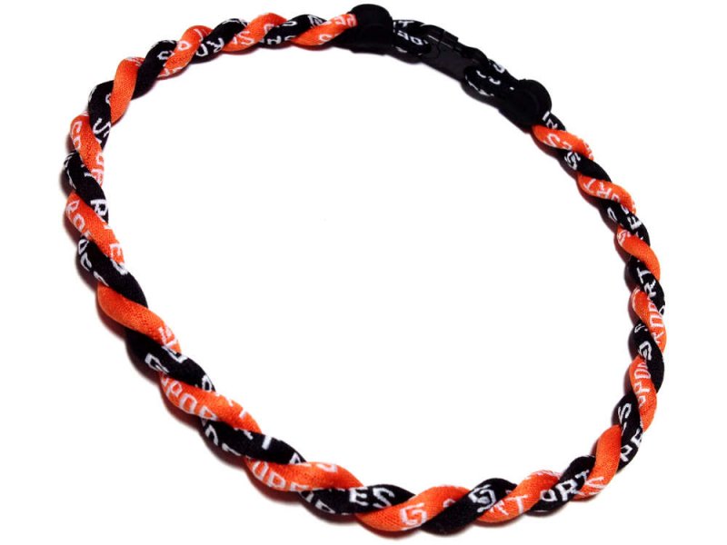 Double Titanium Necklace (Orange/Black) - Click Image to Close