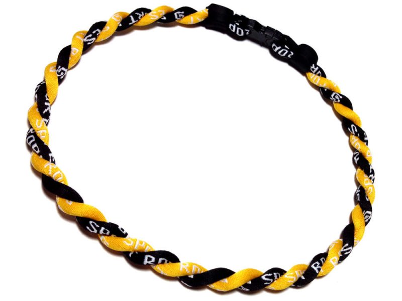Double Titanium Necklace (Yellow/Black) - Click Image to Close