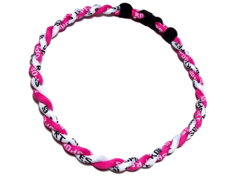 Double Titanium Necklace (Pink/White) - Click Image to Close