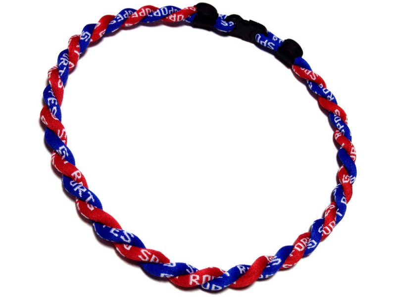 Double Titanium Necklace (Blue/Red) - Click Image to Close