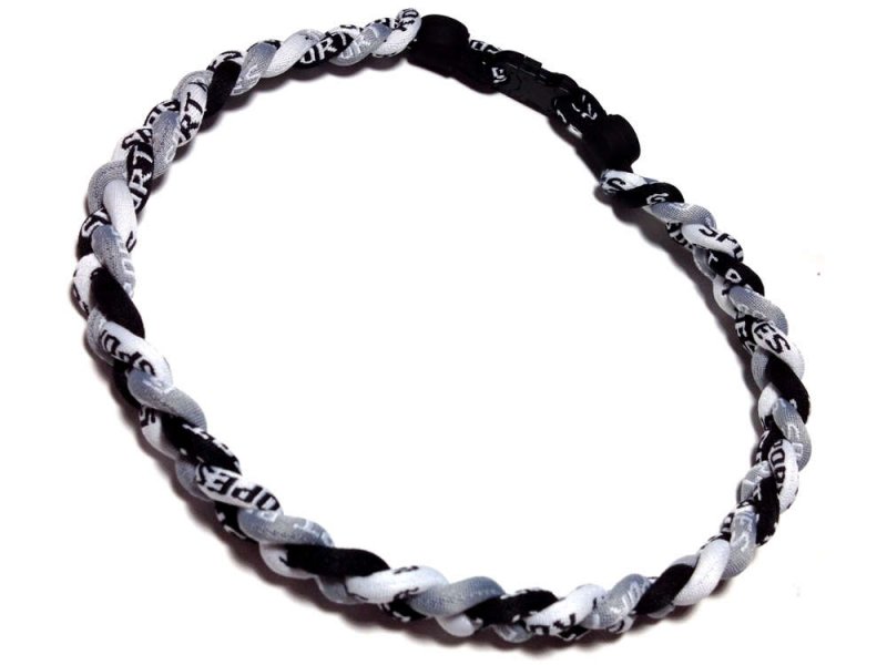 Triple Titanium Necklace (Gray/Black/White) - Click Image to Close