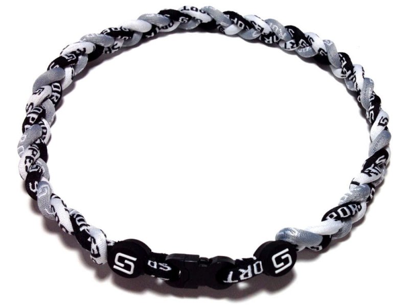 Triple Titanium Necklace (Gray/Black/White) - Click Image to Close