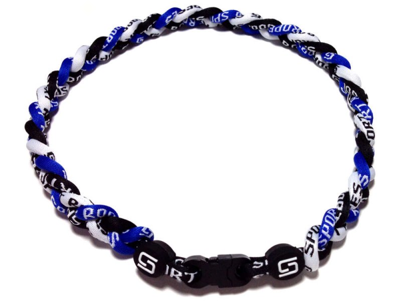 Triple Titanium Necklace (Blue/Black/White) - Click Image to Close