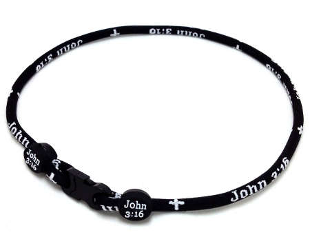 Single Titanium Necklace (John 3:16) - Click Image to Close