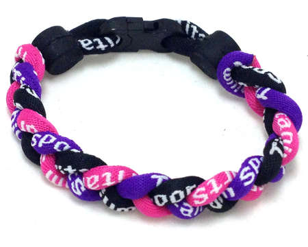 Triple Titanium Bracelet (Pink/Purple/Black)
