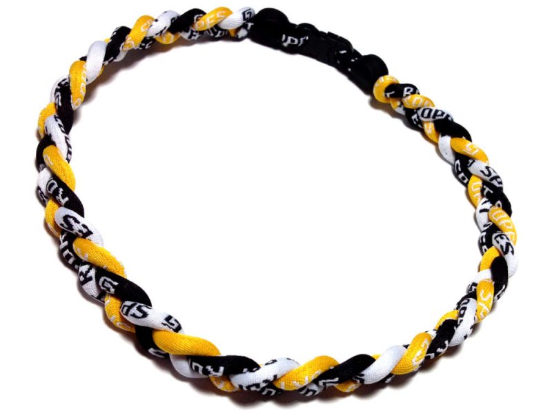 Triple Titanium Necklace (Yellow/Black/White) - Click Image to Close
