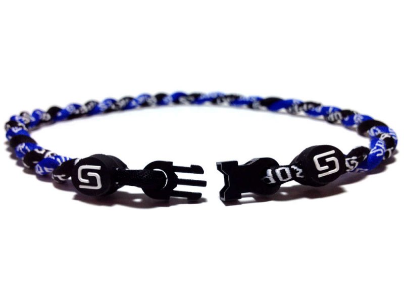 Double Titanium Necklace (Blue/Black) - Click Image to Close