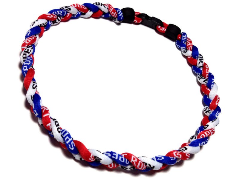 Triple Titanium Necklace (Red/White/Blue) - Click Image to Close