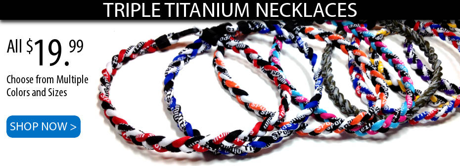 Choose from Multiple Colors and Sizes Sport Ropes Triple Twist Titanium Necklace 